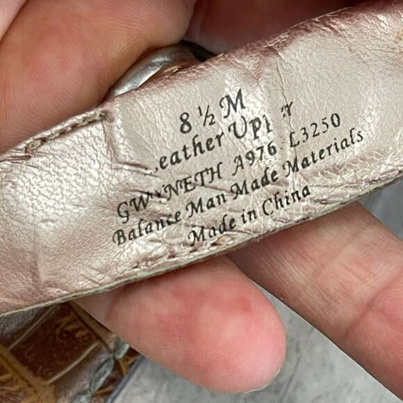 Sam Edelman Rhinestone Studded Gwyneth T Strap Thong Sandal Tan Flats Sz 8.5 - Picture 9 of 10